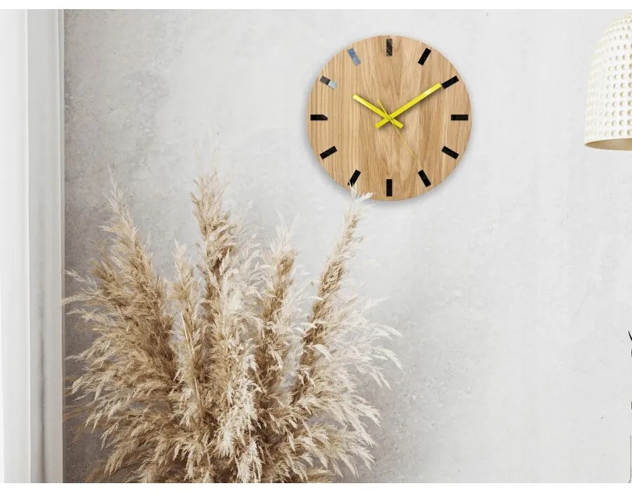 Zegar na ścianę nowoczesny drewniany z cichym mechanizmem okrągły solidny