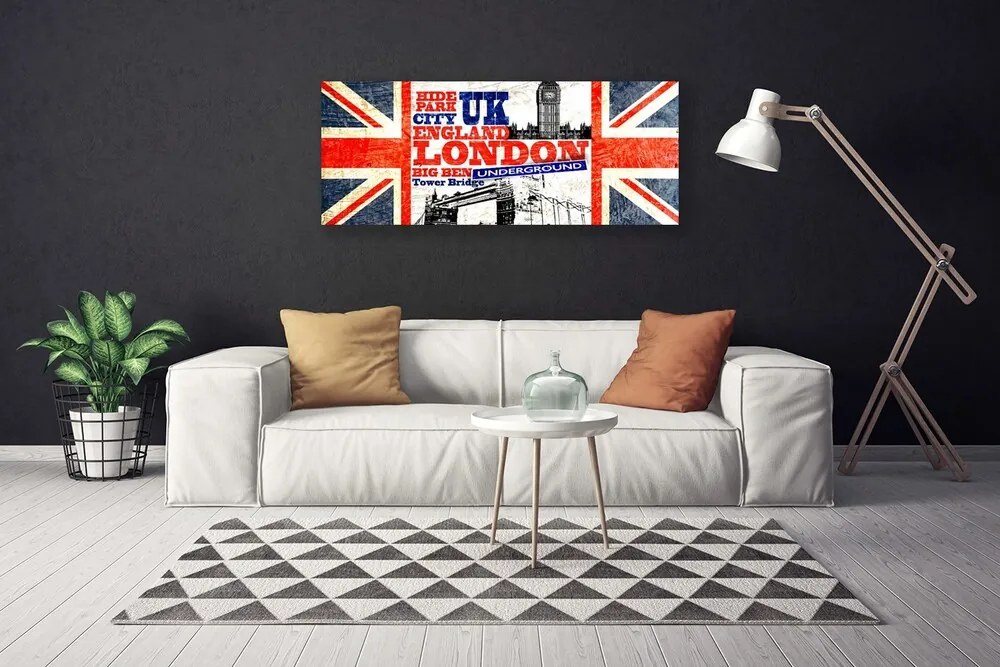 Obraz canvas Brytyjska Flaga i Londyn