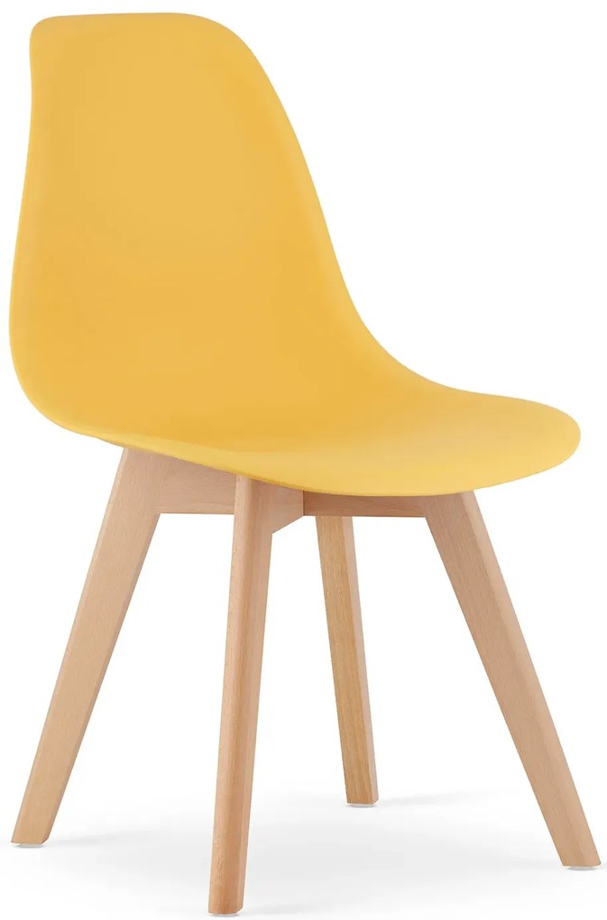 Musztardowe krzesło na drewnianych nogach H0-F18