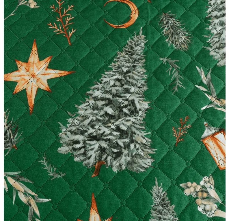 Narzuta na łóżko GREEN CHRISTMAS, zielony Rozmiar: 170 x 210 cm