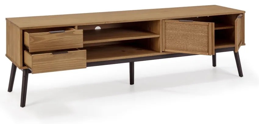 Szafka pod TV z litego drewna sosnowego 180x52 cm Natasha – Marckeric