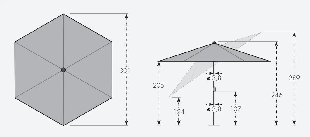 Doppler LIFE naturalny parasol ogrodowy 305 cm