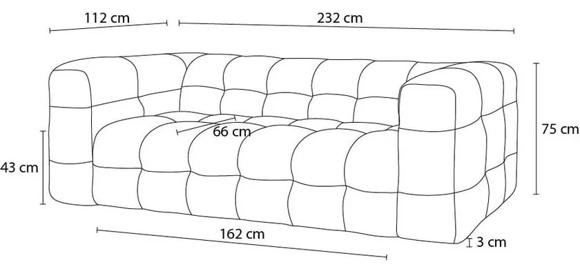 Sofa w kolorze ochry 232 cm Cloud – Bobochic Paris