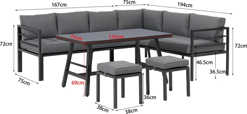 Doppler YORK ogrodowy zestaw wypoczynkowy