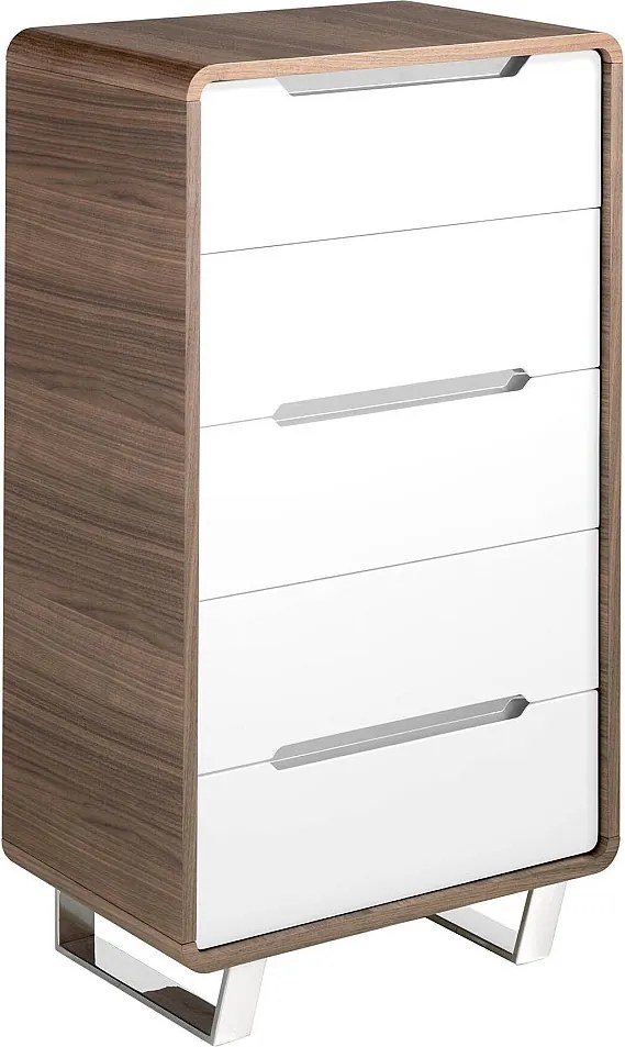 Szyfoniera białe drewno, orzech i chromowana stal 7111 ANGEL CERDA