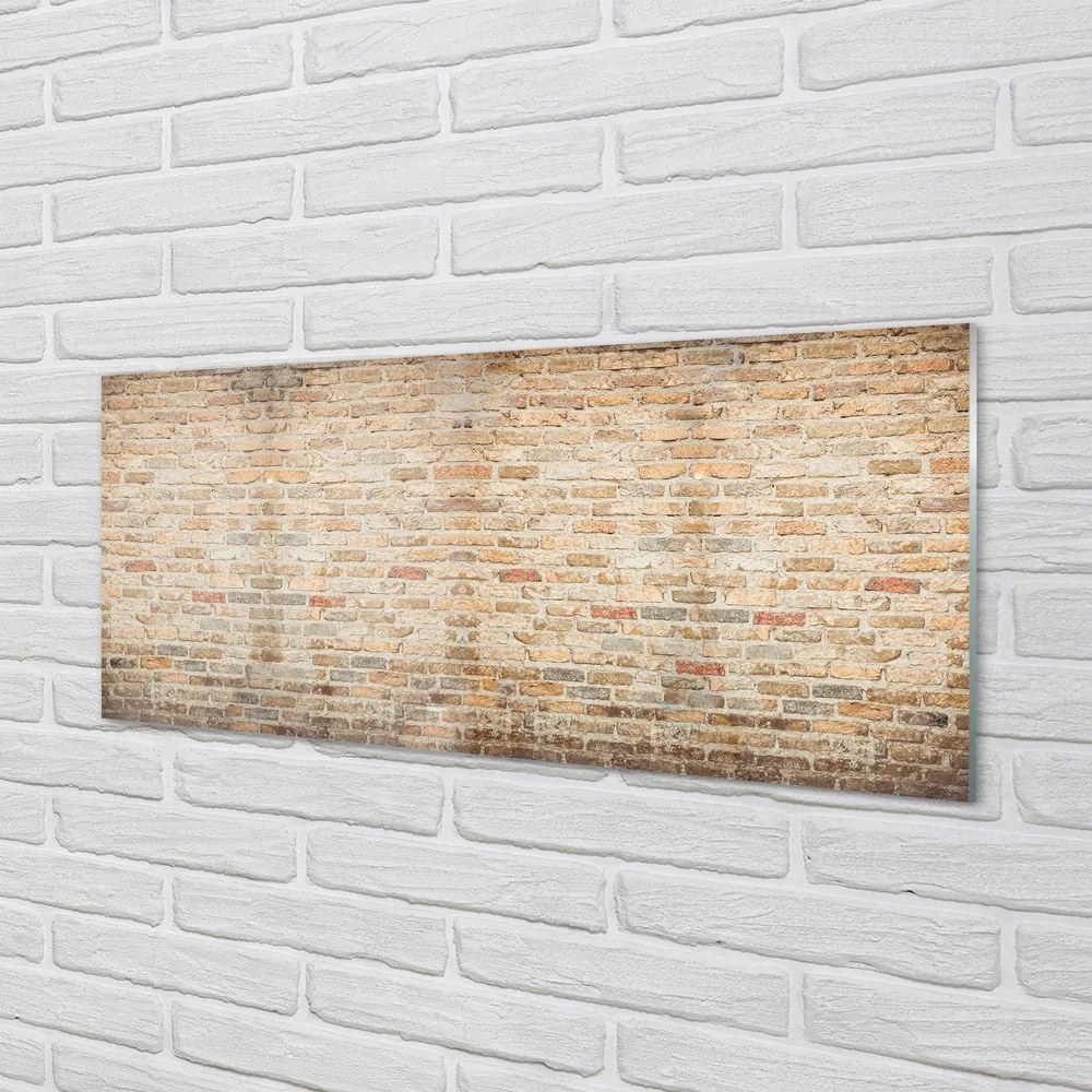 Szklany Panel Cegła mur vintage