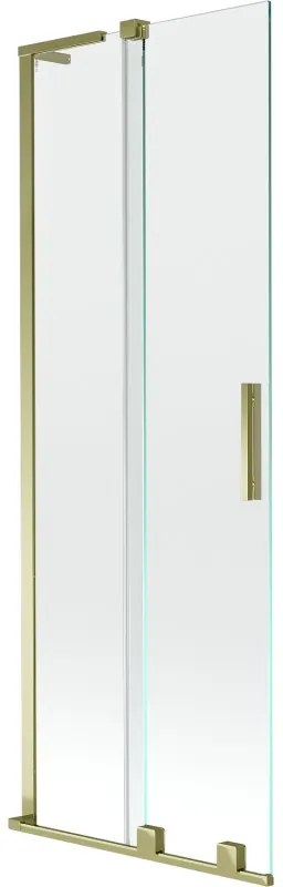 Mexen Velar L parawan nawannowy 2-skrzydłowy rozsuwany 70 x 150 cm, transparent, złoty - 896-070-003-01-50