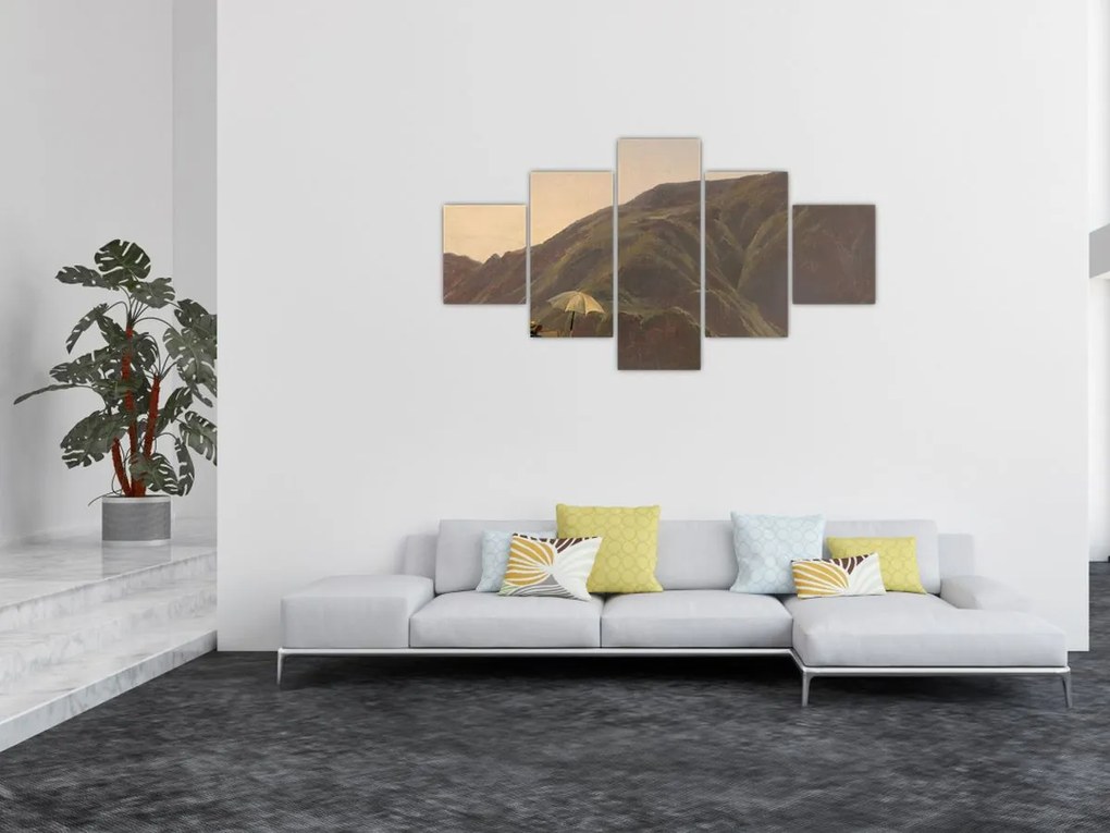 Obraz - Jules Coignet, View of Bozen with a Painter, reprodukcje (125x70 cm)