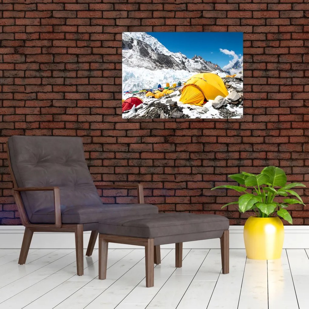 Obraz - Kemping w górach (70x50 cm)