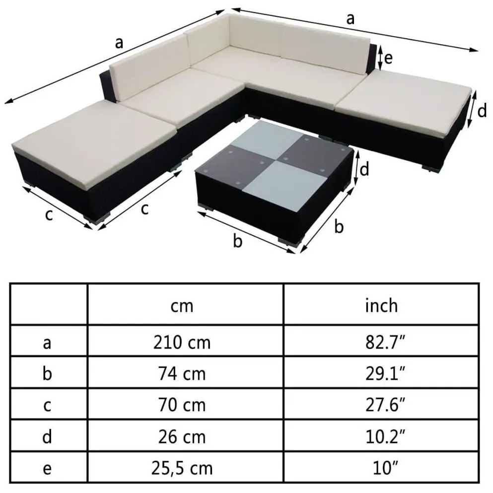 Czarny ogrodowy komplet wypoczynkowy L1-T93