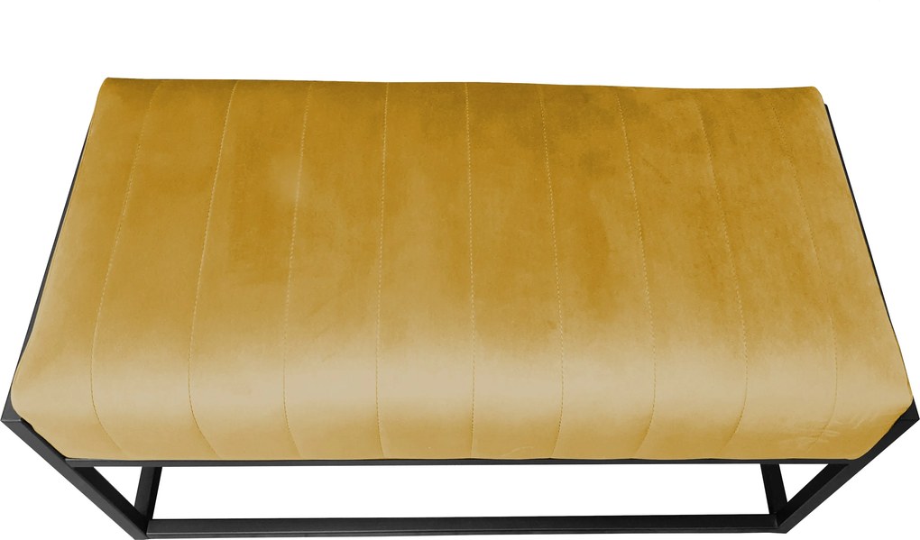 Ławka KAYA tkanina Welur loft ławka metal : Kolor Stelaża - Czarny , Kolor tkaniny - VELVET - MG15, Typ tkaniny - Velvet