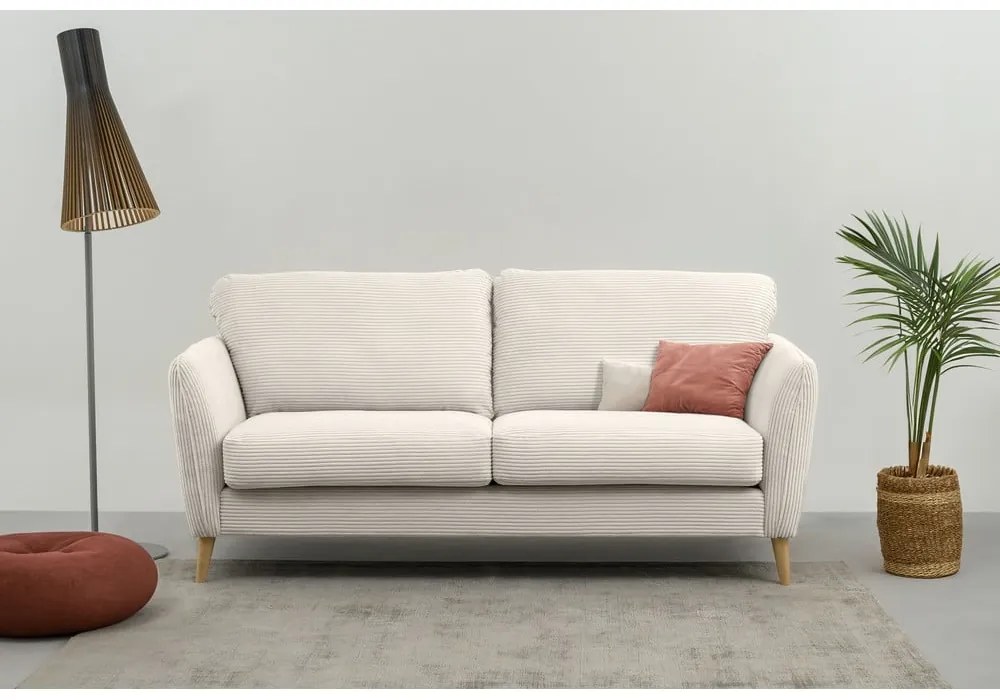 Biała sztruksowa sofa 170 cm Paris – Scandic