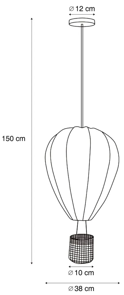 Dziecięca lampa wisząca Różowy Balon na ogrzane powietrze - Air Balloon Dla dzieci Oswietlenie wewnetrzne