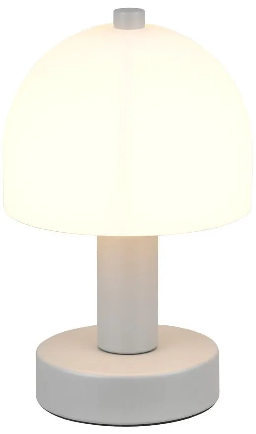 Szara lampa stołowa ze szklanym kloszem (wysokość 19 cm) Glenn – Trio