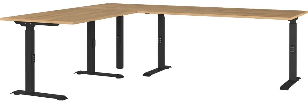 Biurko z regulacją wysokości z blatem w dekorze dębu 200x240 cm Agenda – Germania
