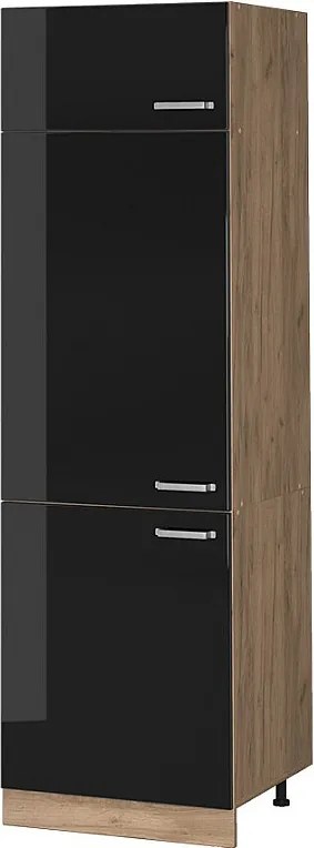 Szafka na lodówkę czarny wysoki połysk 60x57.2x206.8 r-line