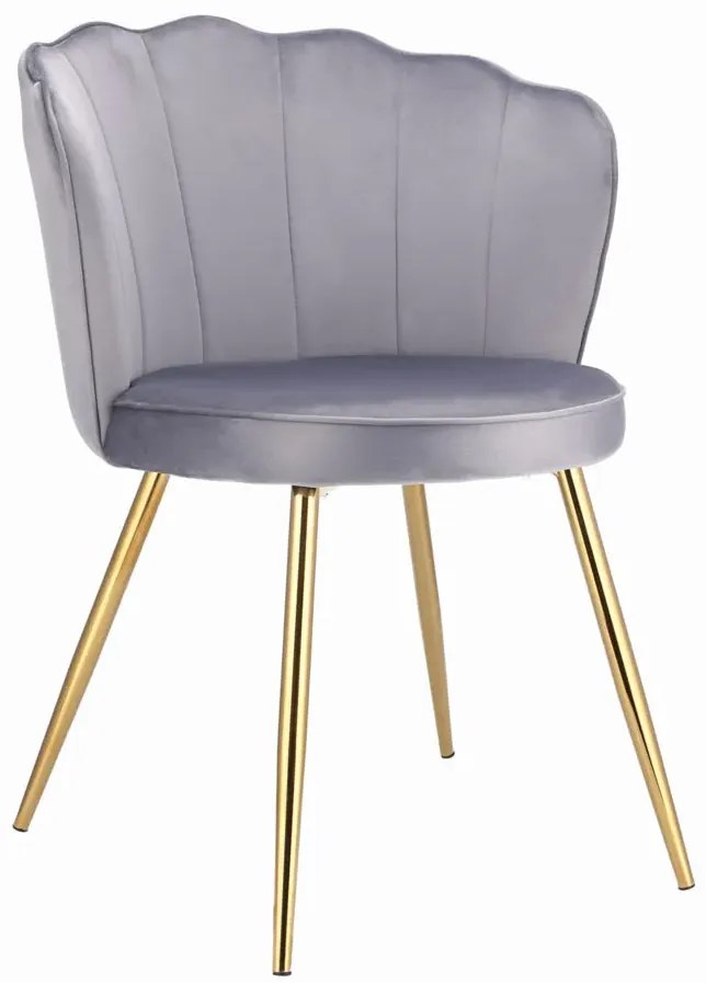 Szare pikowane krzesło w stylu glamour N6-N68