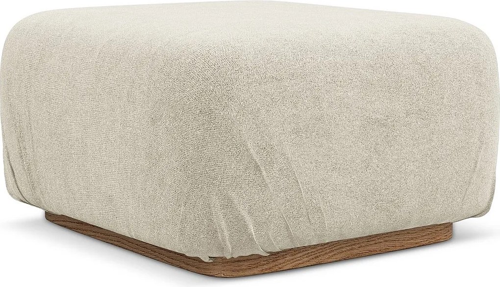 Pufa - z tkaniny bouclé - jasny beż - AILANI