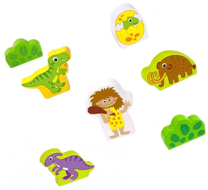 Tooky toy drewniana magnetyczna kolejka dinozaury + figurki