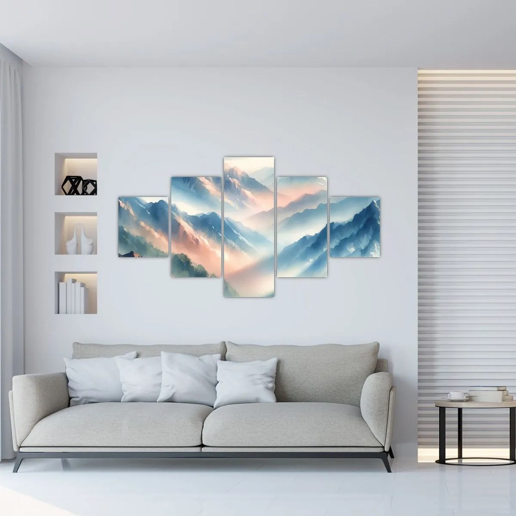 Obraz - Akwarelowe góry (125x70 cm)