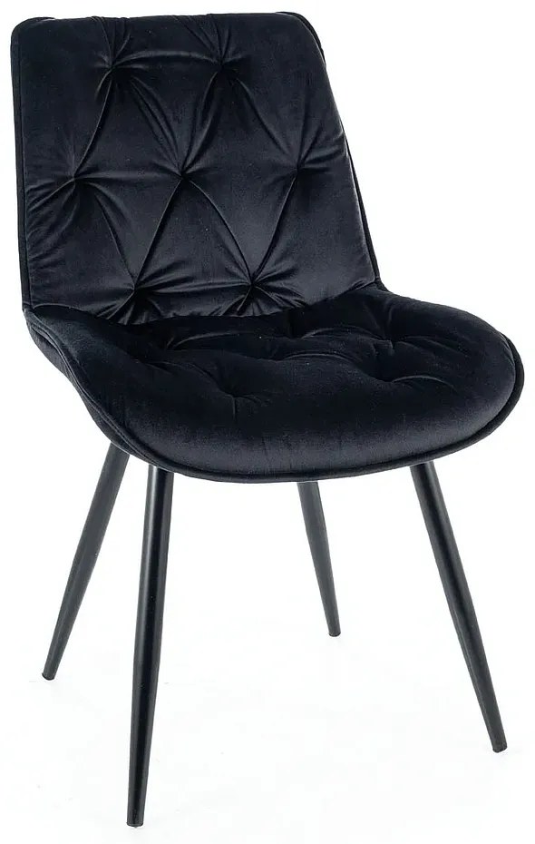 Krzesło tapicerowane CHERRY II VELVET czarne SIGNAL