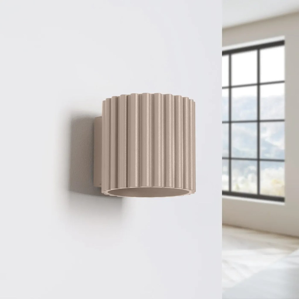 Kinkiet AURA taupe G9 ryflowany SOLLUX  LIGHTING