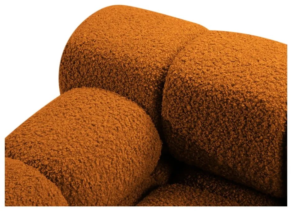 Pomarańczowy moduł sofy z materiału bouclé (lewostronny) Bellis – Micadoni Home