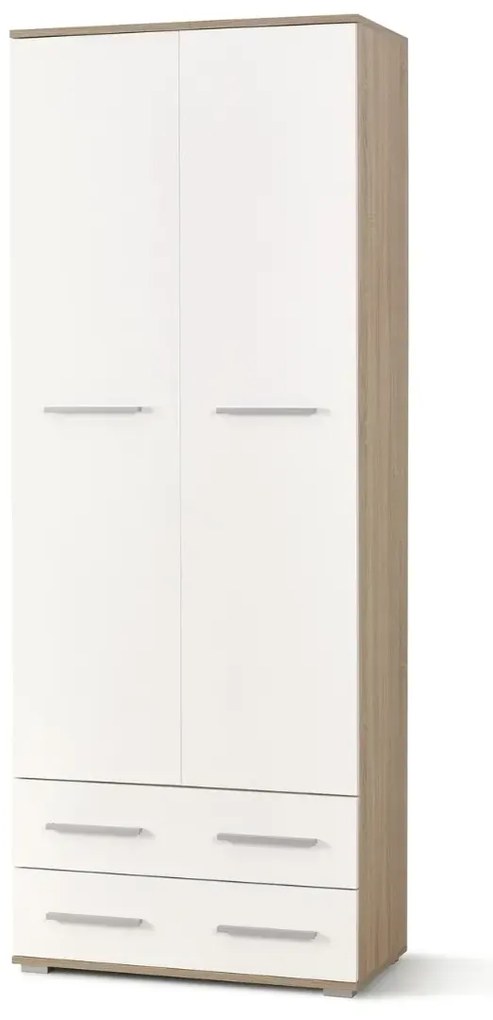 Regał zamykany LIMA REG-2 biały połysk/dąb sonoma HALMAR