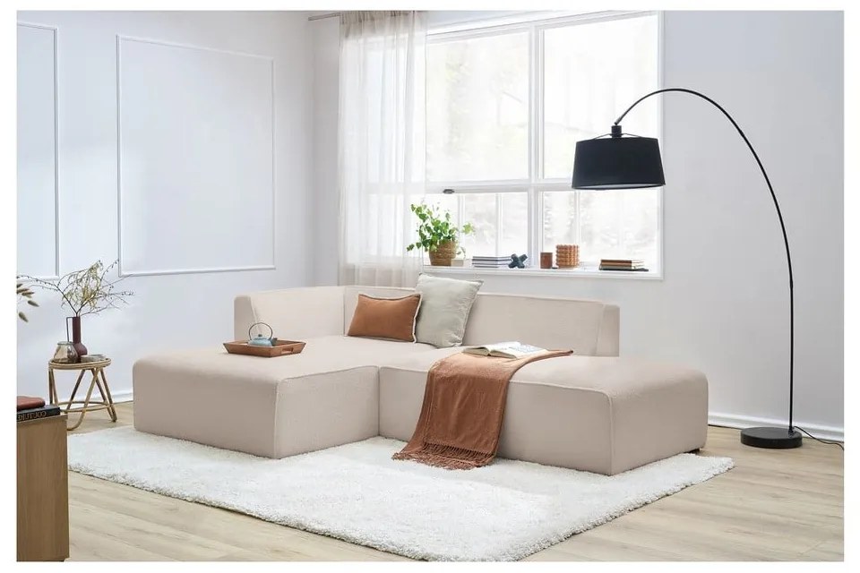 Beżowy narożnik modułowy z materiału bouclé (lewostronny/w kształcie litery L) Megeve – Bobochic Paris