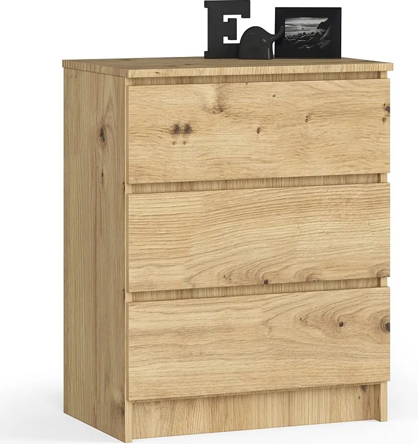 Komoda AKORD K60 Dąb Artisan 60 cm 3 szuflady kolor Dąb Artisan mat 60x40x77 cm