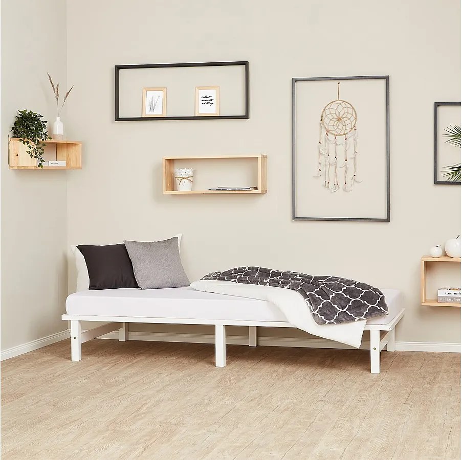 Łóżko na palecie 90x200 cm białe