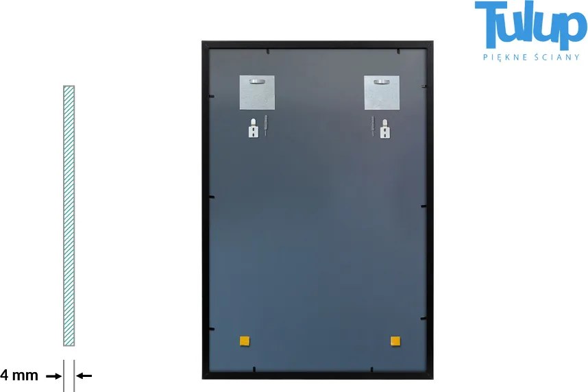 Lustro dekoracyjne prostokątne czarna ramka 50x50 cm Czarny