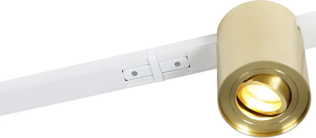 Szyna sufitowa biała ze złotem z 5 reflektorami 1-fazowymi - Rondoo Up