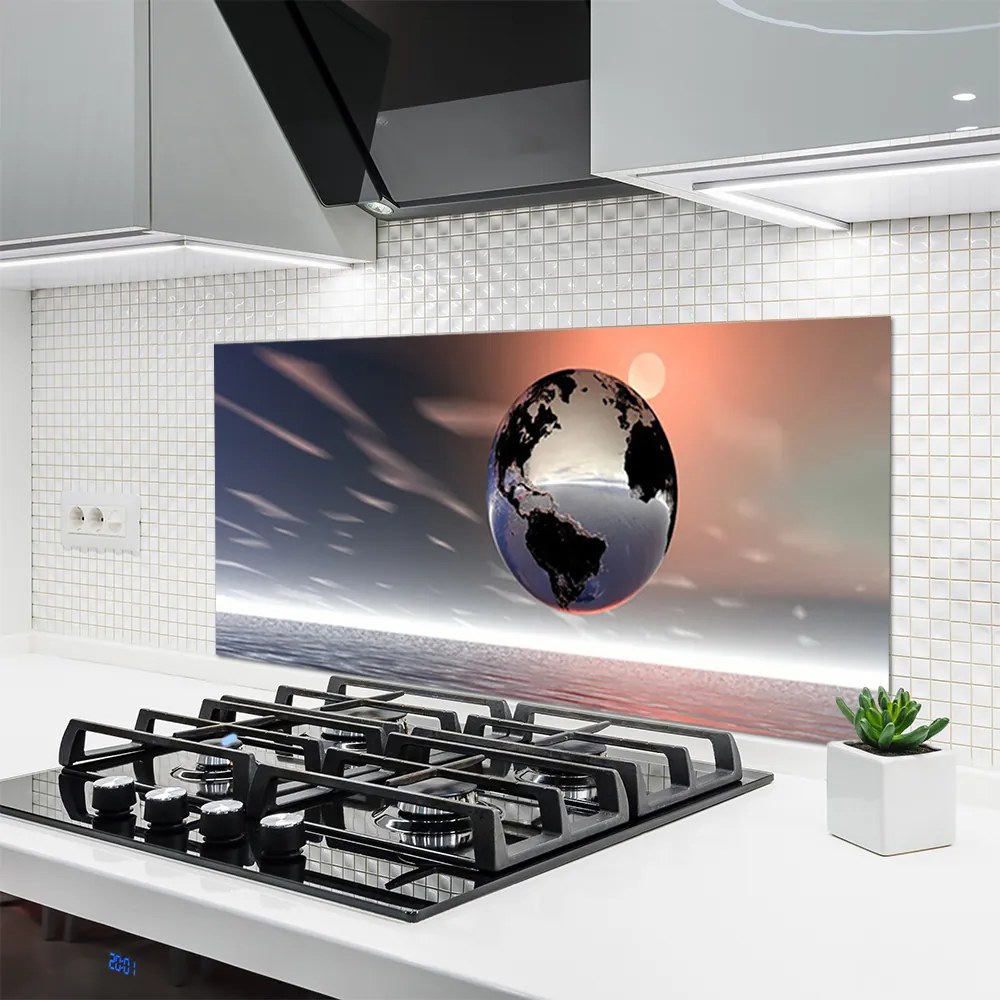 Panel Szklany do Kuchni Artystyczna Wizja Planety Ziemia