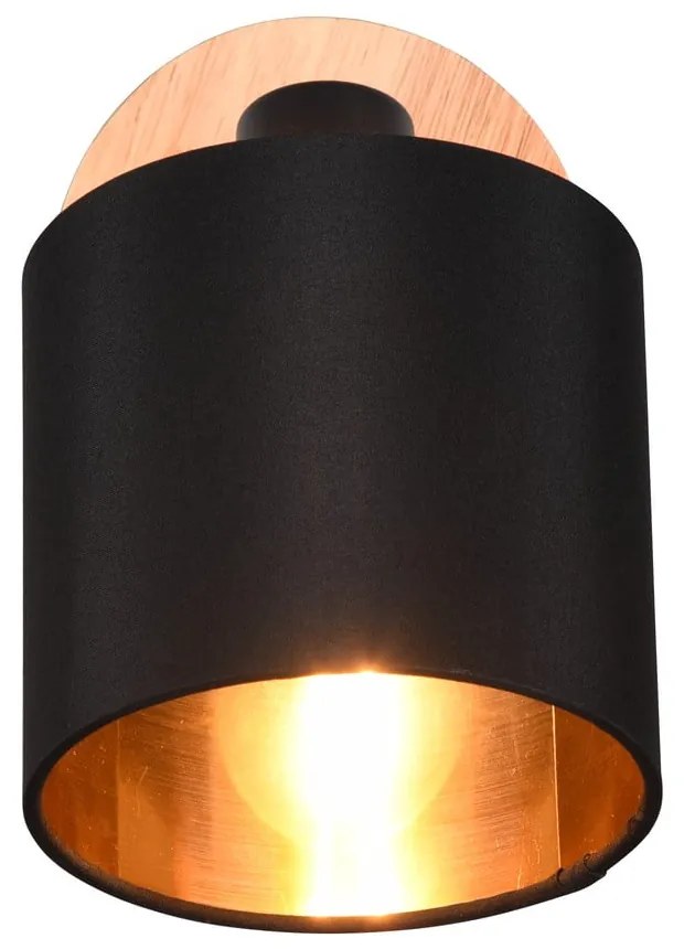 Czarno-naturalna lampa punktowa ø 12 cm Tommy – Reality