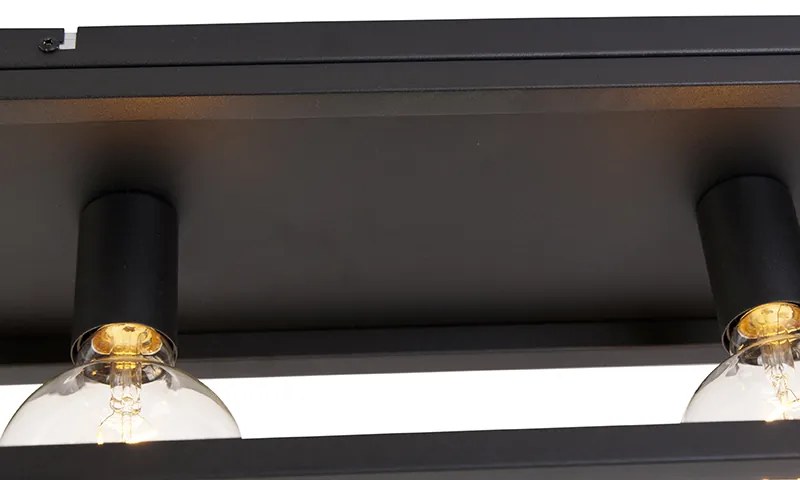 Industrialna lampa sufitowa czarna 99,5 cm 4-światła - CagePrzemysłowy Oswietlenie wewnetrzne