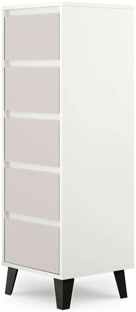 Komoda skandynawska z 5 szufladami biały + kaszmir B7-A91