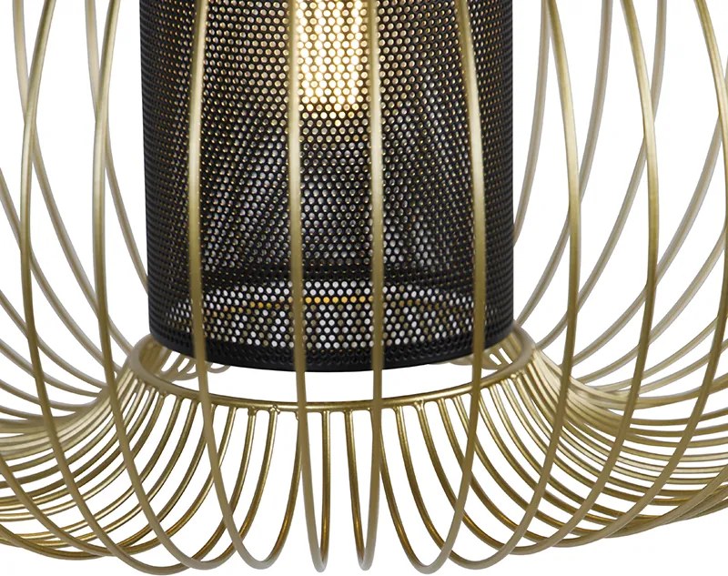 Designerska lampa wisząca złota z czarnym 50 cm - Marnie