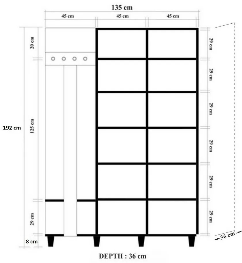 Wieszak z szafką Garmanto Tree Sonoma Oak Double