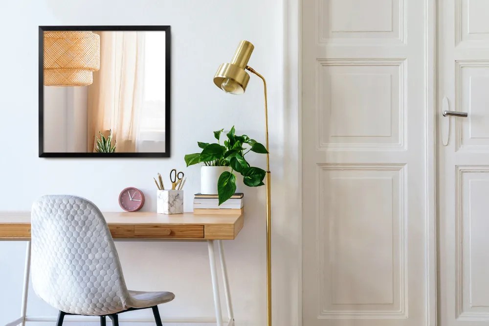 Lustro dekoracyjne prostokątne czarna ramka 60x40 cm Czarny