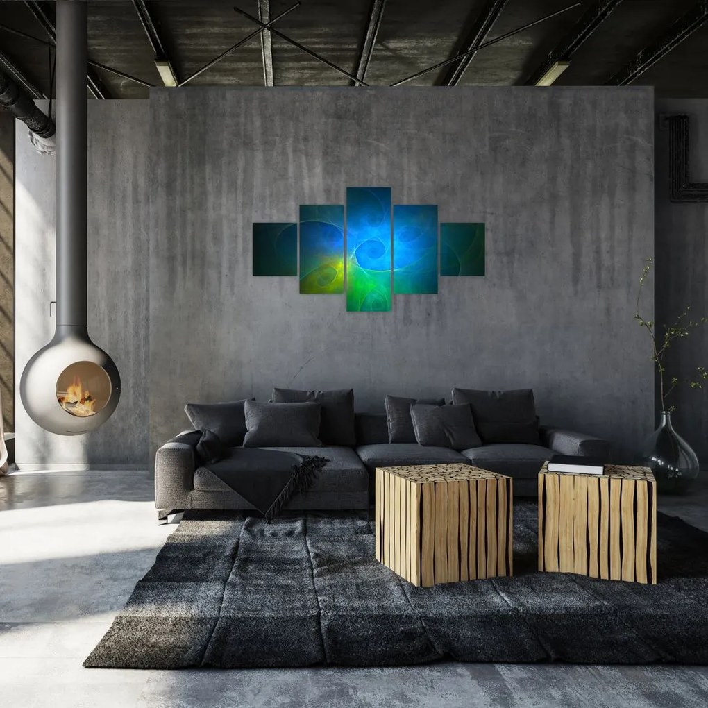 Obraz niebieskiej abstrakcji (125x70 cm)