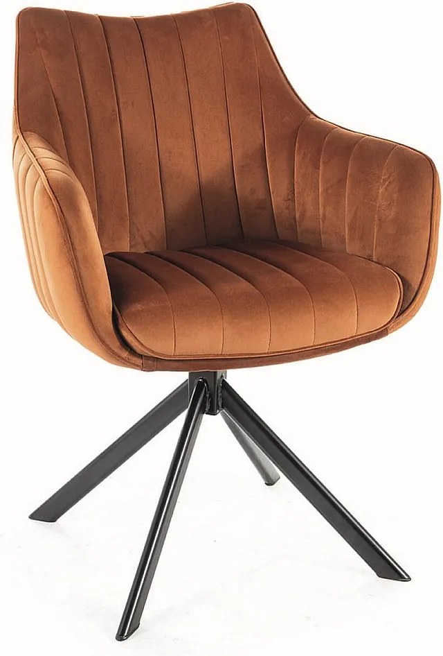 Krzesło tapicerowane AZALIA VELVET cynamonowe