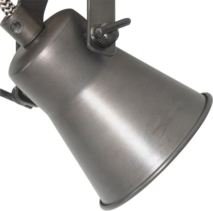 Rustykalny reflektor czarny z drewnem 2-światła regulowany - Jelle