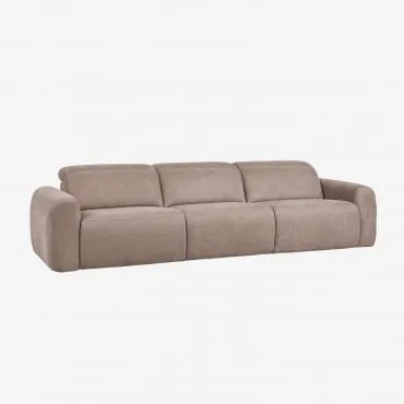 Sofa Trzyosobowa Rozkładana I Elektryczna Tapicerowana Peggy Szenila Brąz Pszeniczny - Sklum