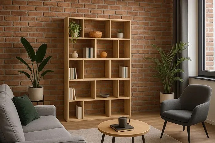 Regał W Kolorze Dąb Artisan Wiszący Lub Stojący D9-E80
