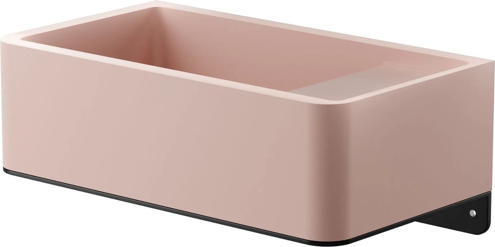Umywalka z kamienia syntetycznego nablatowa / wisząca prostokątna różowa 43 cm x 25 cm EVELIA Pink