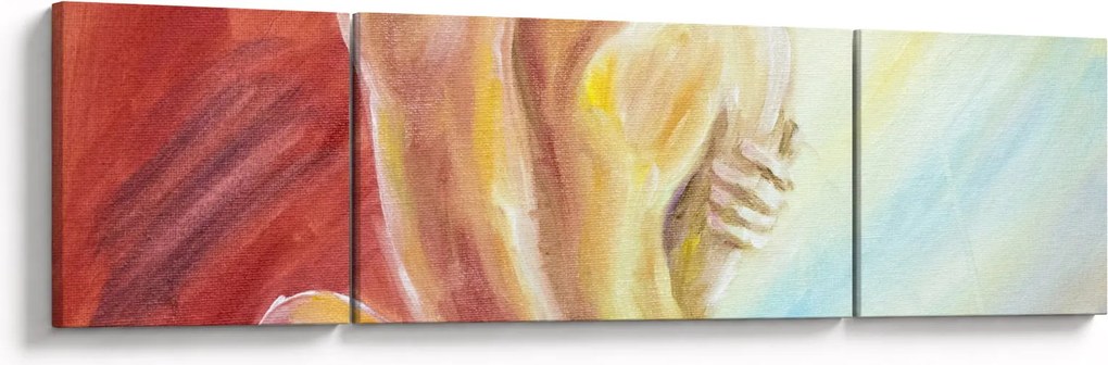 Obraz odpoczywającej kobiety, obraz olejny (170x50 cm)