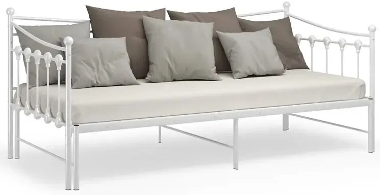 Białe rozkładane łóżko metalowe 90x200 cm T3-A86