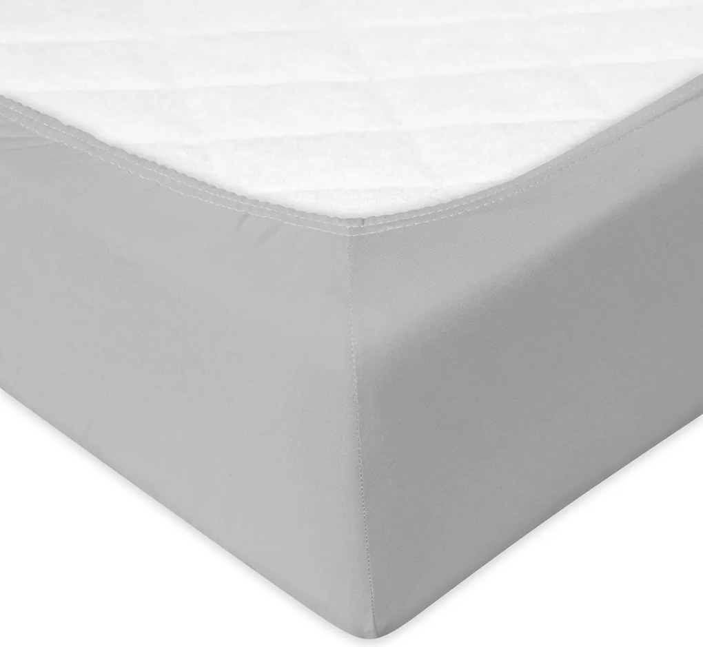 Matex Bamboo nieprzepuszczalny prześcieradło jasnoszary, 80 x 160 cm