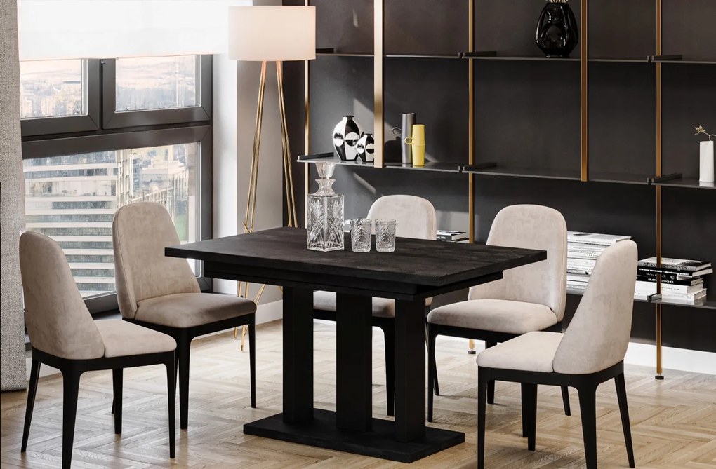 Stół Appia 210 rozkładany od 130 do 210 cm noga czarny mat